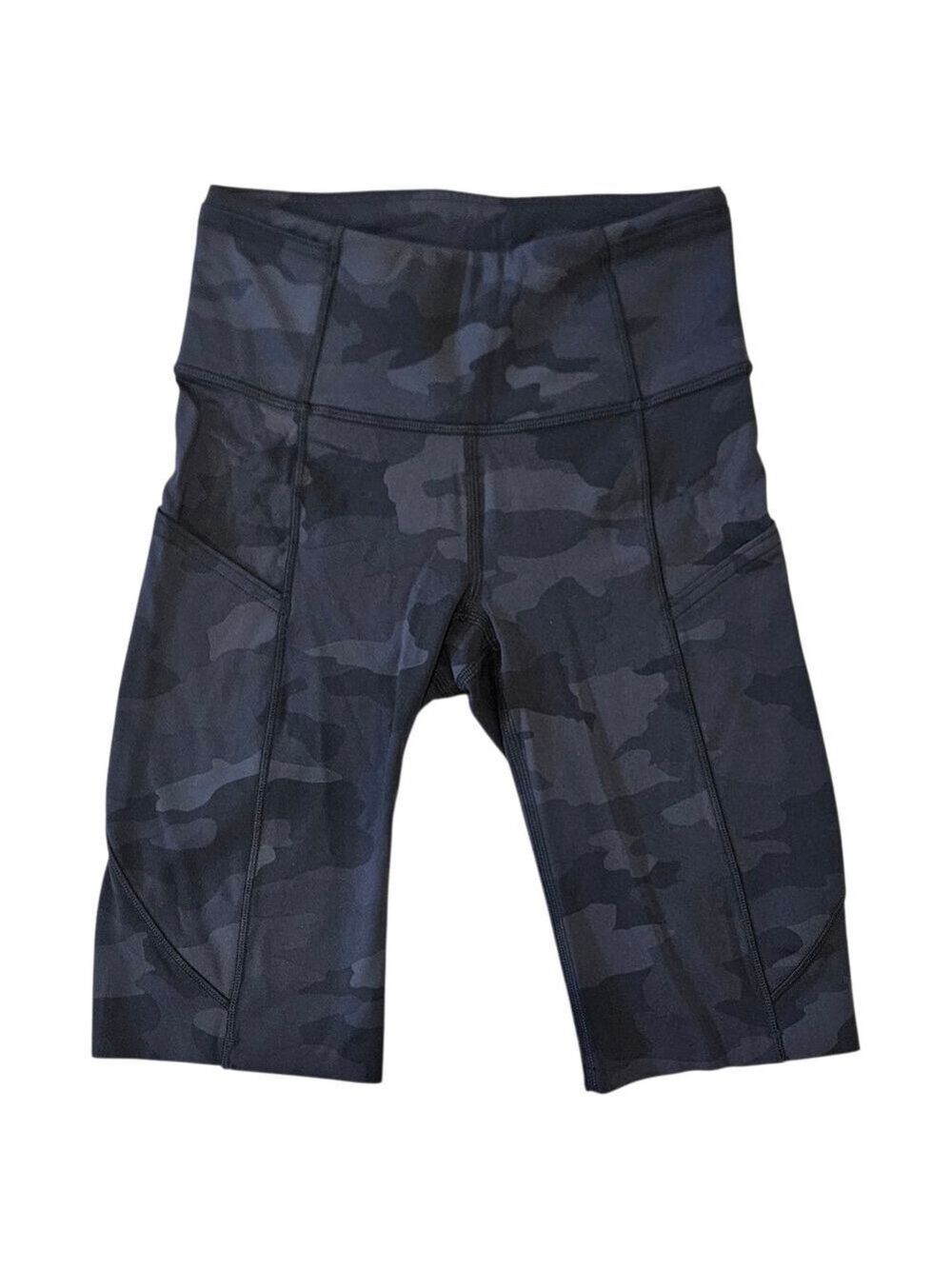 Lululemon Wunder Train High-Rise Shorts 10” Black Camo Size 2 Everlux